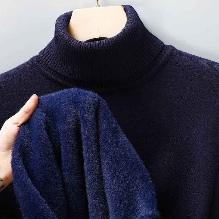 Golf męski z wełny merino, elegancki na zimę i pod marynarkę - ciepły sweter - zdjęcie 7