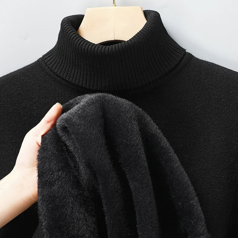 Golf męski z wełny merino, elegancki na zimę i pod marynarkę - ciepły sweter - zdjęcie 8