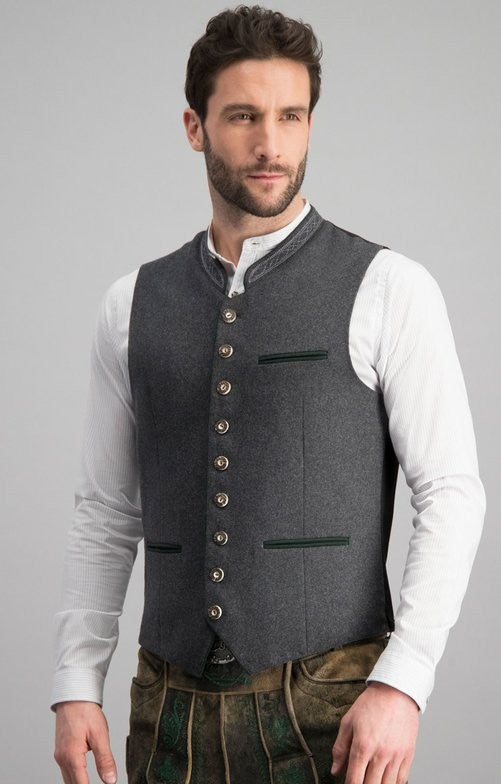 Klasyczna kamizelka męska ze stójką, elegancka i casualowa, do koszuli - zdjęcie 1
