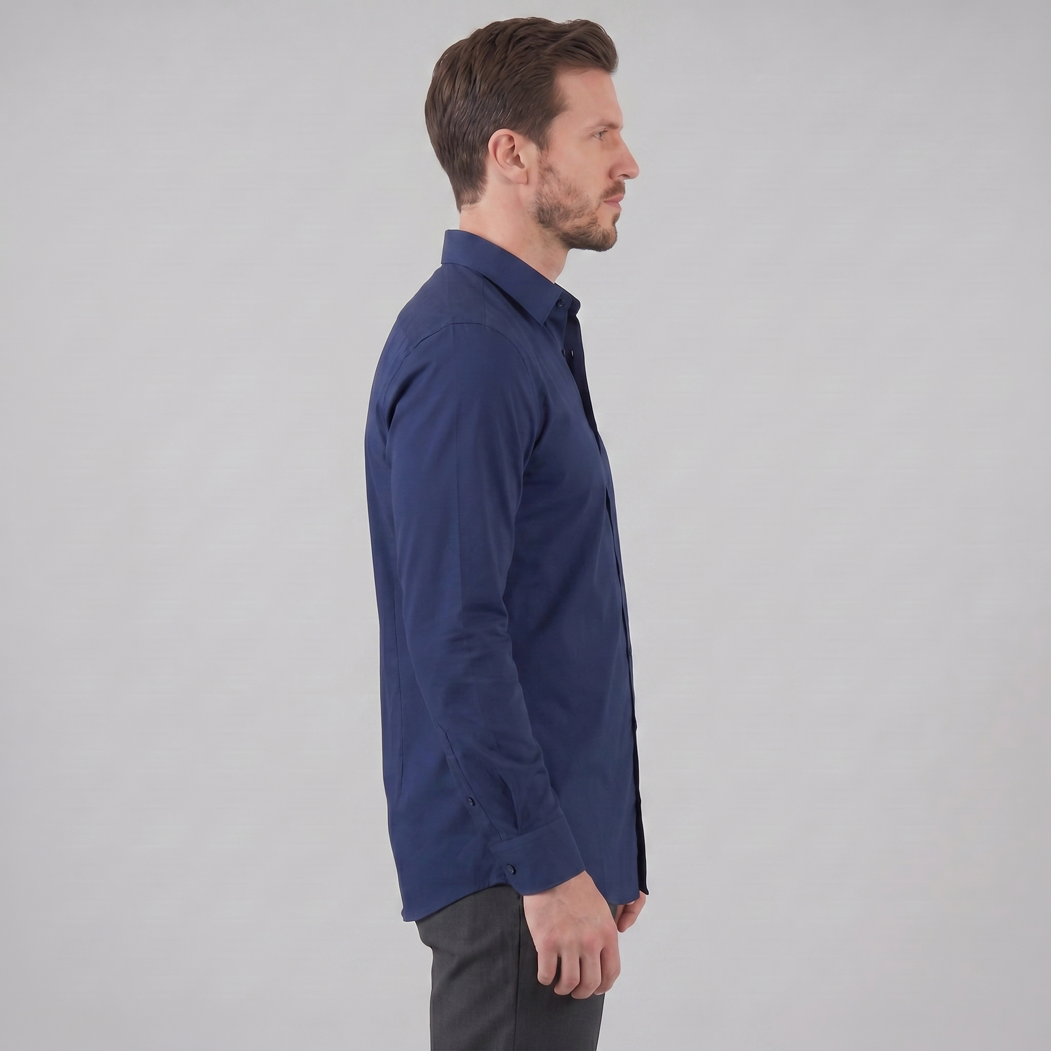 Koszula męska slim fit z długim rękawem, elegancka, do garnituru i na wesele - view 16