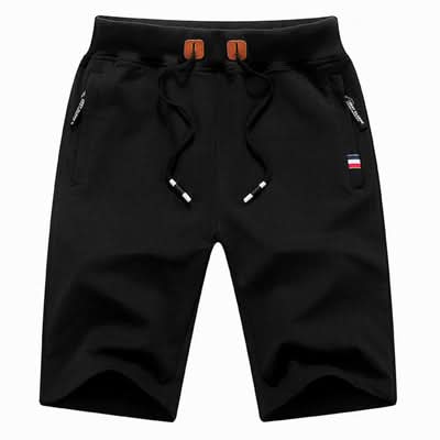 Krótkie spodenki męskie dresowe za kolano, sportowe na siłownię i na co dzień - szorty bermudy - Black