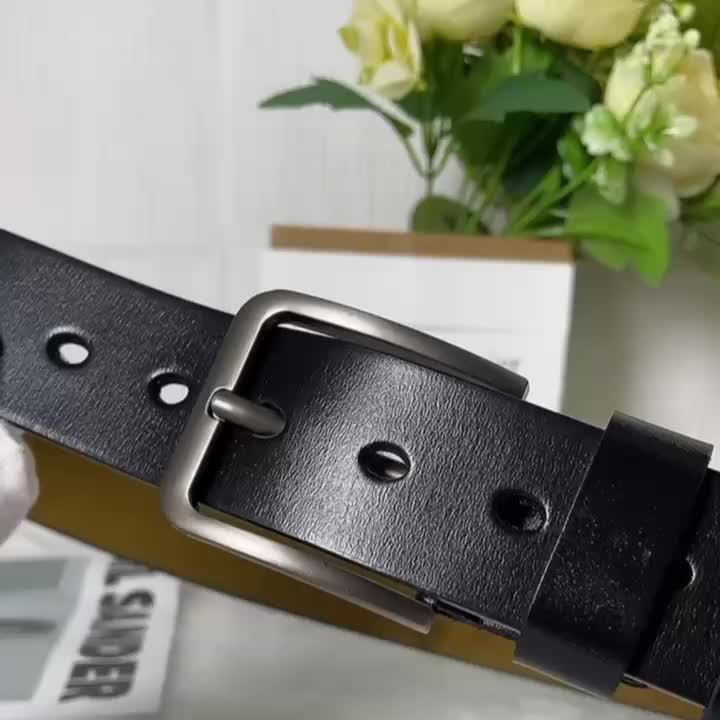 Pasek męski klasyczny z metalową klamrą, do spodni, jeansów i garnituru - view 7
