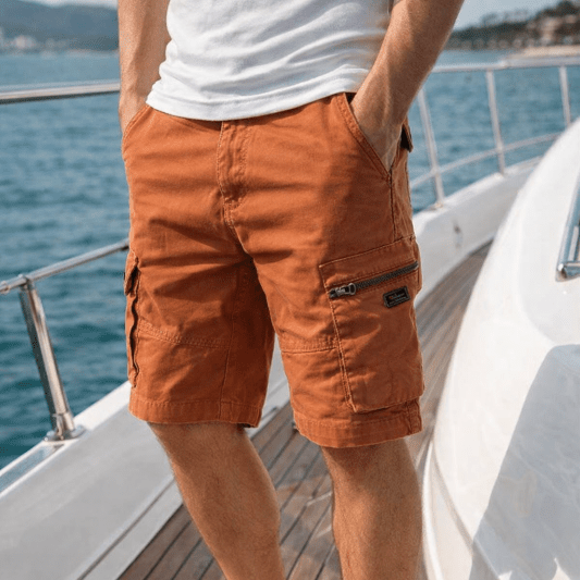 Szorty cargo męskie luźne z kieszeniami, na lato i na wakacje - spodenki cargo - view 5