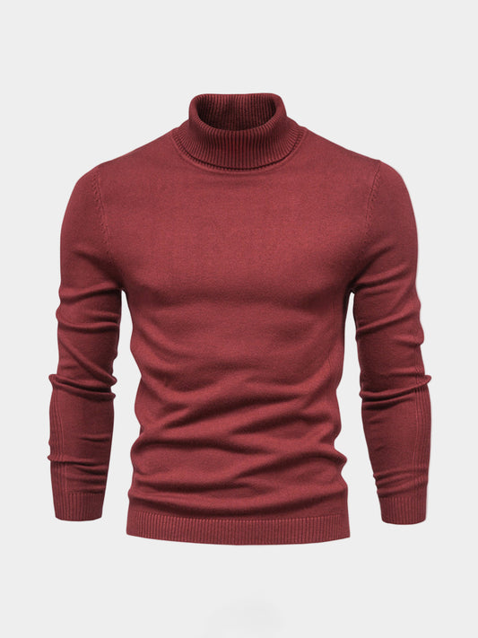 Lekki bawełniany sweter z golfem dla mężczyzn - Elegancki i ponadczasowy design