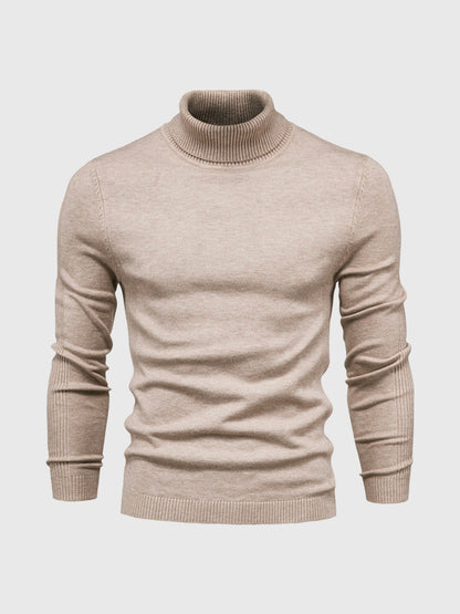 Lekki bawełniany sweter z golfem dla mężczyzn - Elegancki i ponadczasowy design