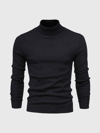 Lekki bawełniany sweter z golfem dla mężczyzn - Elegancki i ponadczasowy design