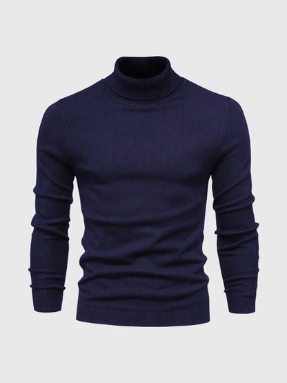 Lekki bawełniany sweter z golfem dla mężczyzn - Elegancki i ponadczasowy design