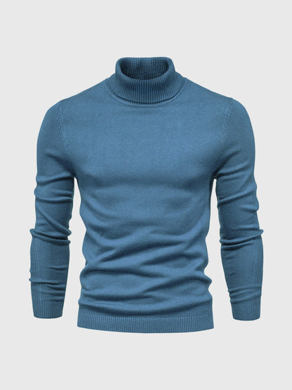 Lekki bawełniany sweter z golfem dla mężczyzn - Elegancki i ponadczasowy design
