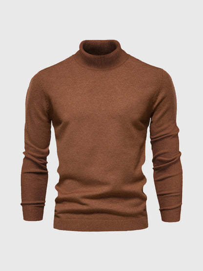 Lekki bawełniany sweter z golfem dla mężczyzn - Elegancki i ponadczasowy design