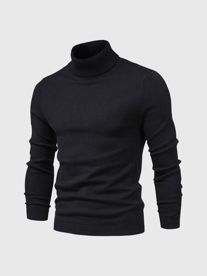Lekki bawełniany sweter z golfem dla mężczyzn - Elegancki i ponadczasowy design