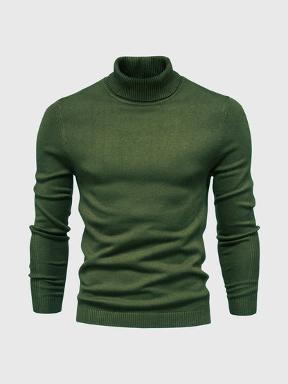 Lekki bawełniany sweter z golfem dla mężczyzn - Elegancki i ponadczasowy design