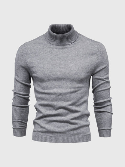 Lekki bawełniany sweter z golfem dla mężczyzn - Elegancki i ponadczasowy design