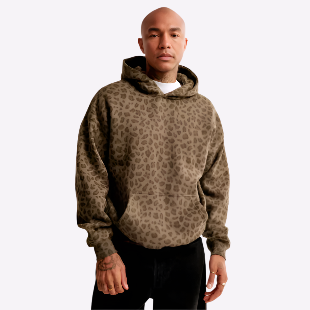 Casual Streetwear | Luźna bluza z kapturem w panterkę 6