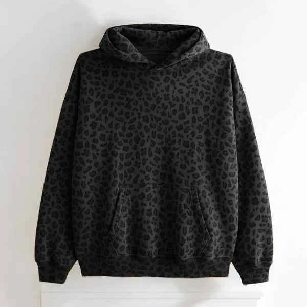 Casual Streetwear | Luźna bluza z kapturem w panterkę 9