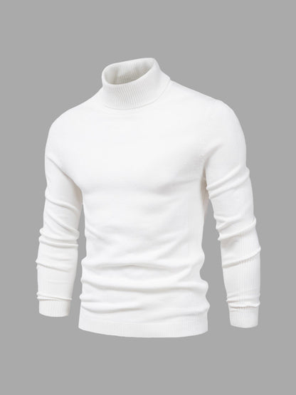 Lekki bawełniany sweter z golfem dla mężczyzn - Elegancki i ponadczasowy design