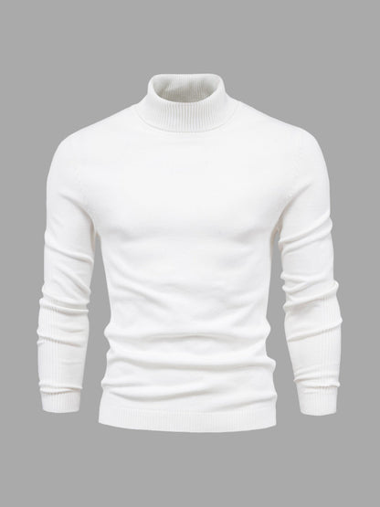 Lekki bawełniany sweter z golfem dla mężczyzn - Elegancki i ponadczasowy design