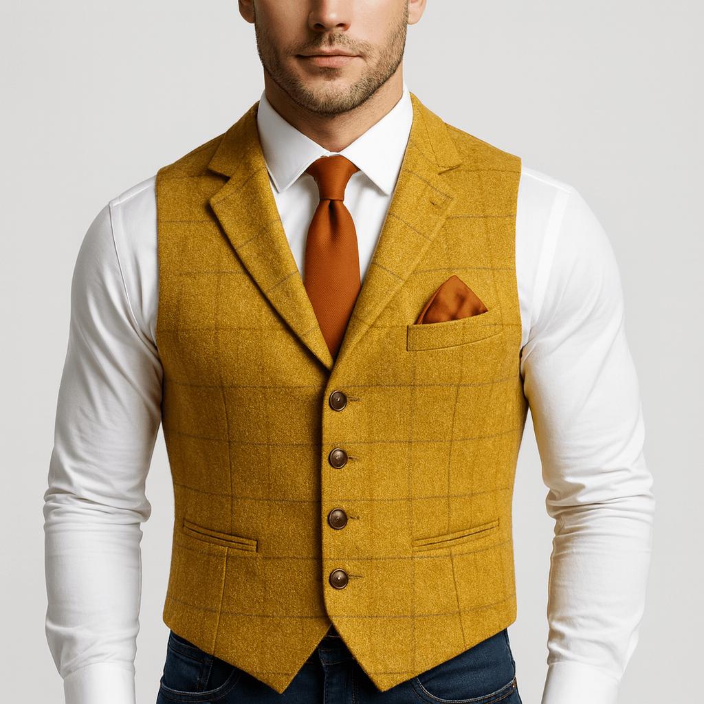 Jednorzędowa kamizelka o dopasowanym kroju dla mężczyzn – formalny wygląd