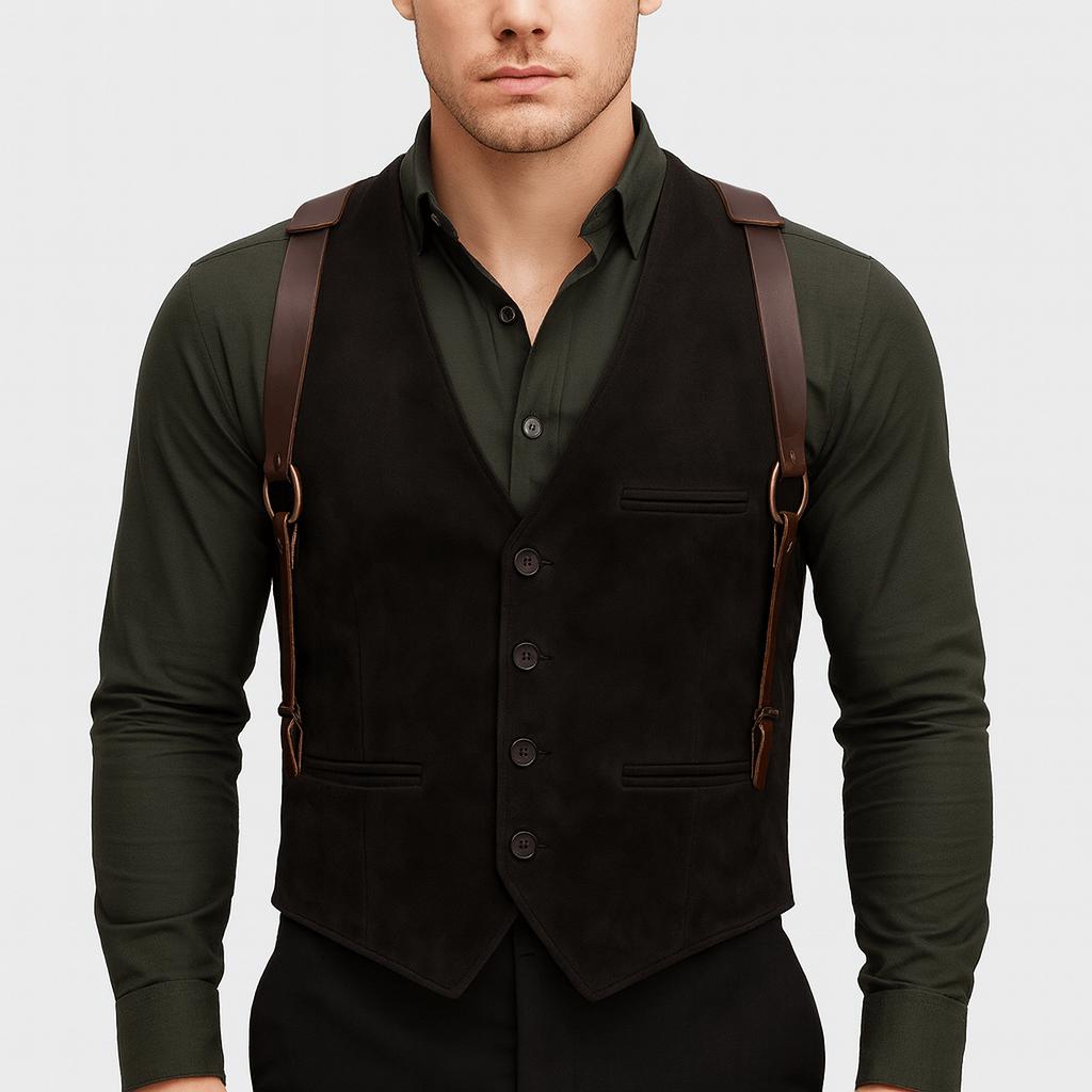 Kamizelka skórzana dla mężczyzn - stylowa, wysokiej jakości, swobodna elegancja