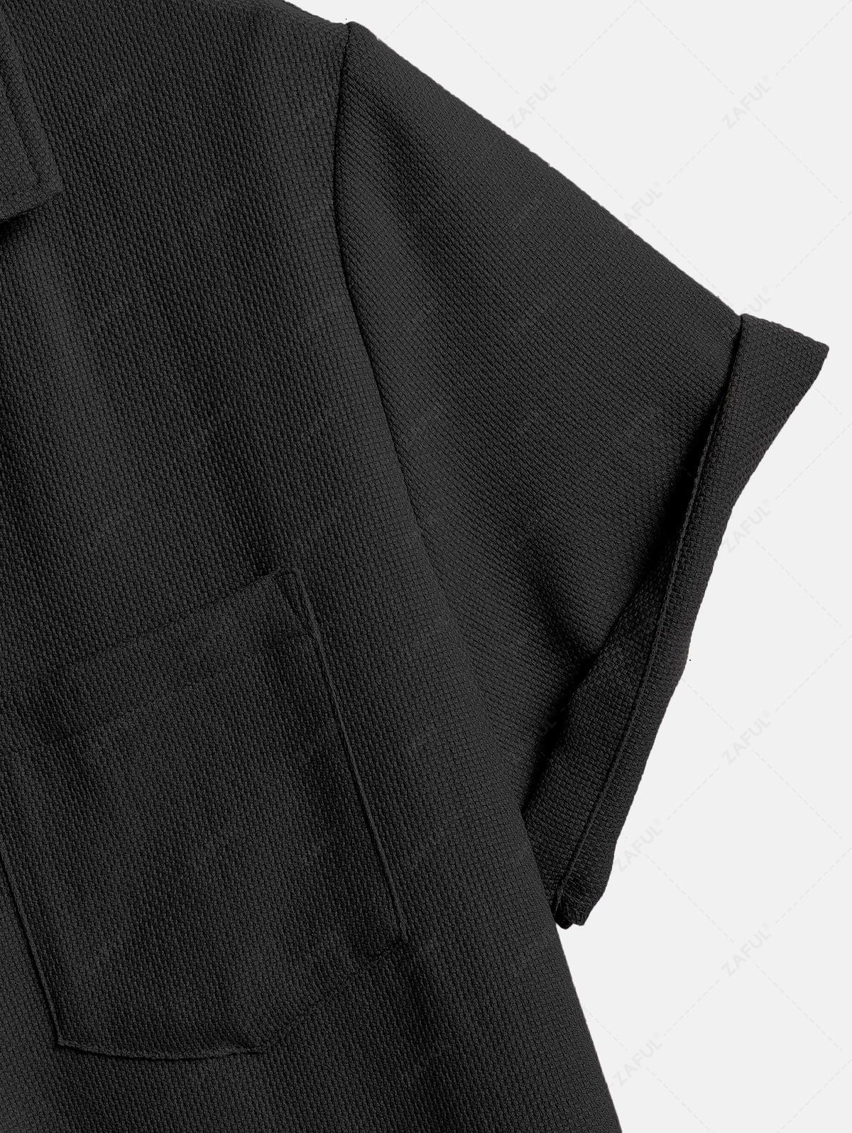 Koszula z krótkim rękawem zapinana na guziki i spodnie ze ściągaczem zestawy