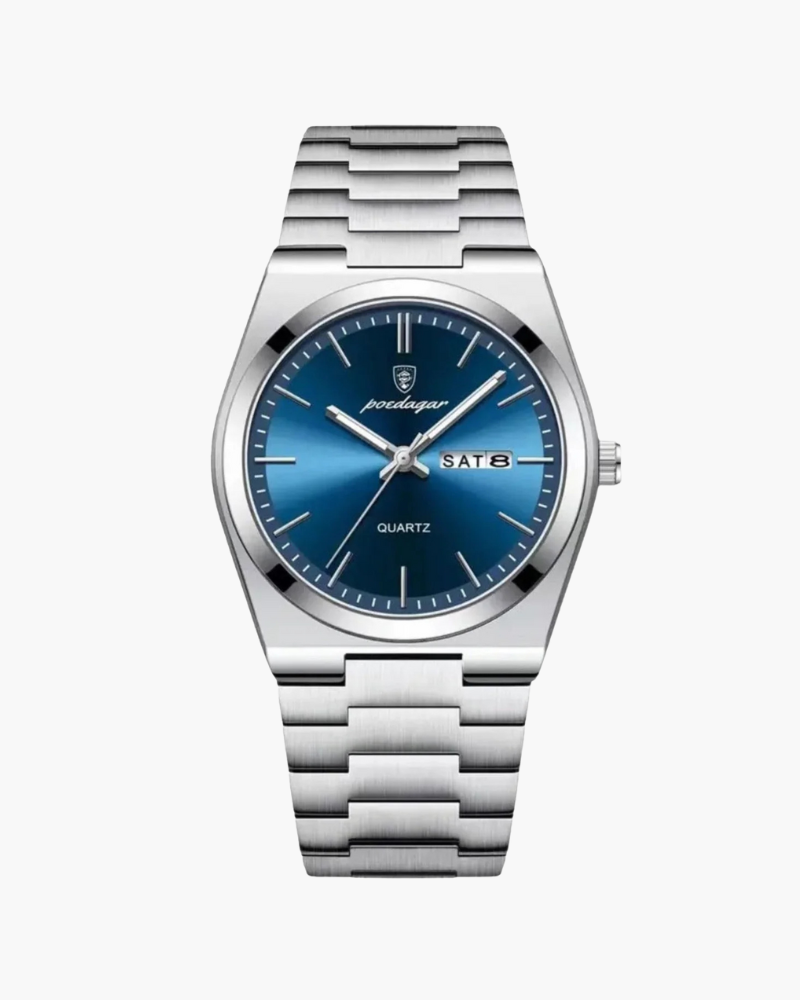 Zegarek Męski Stalowy 41 mm Czarny Kwarcowy z Chronografem i Wodoodpornością-2