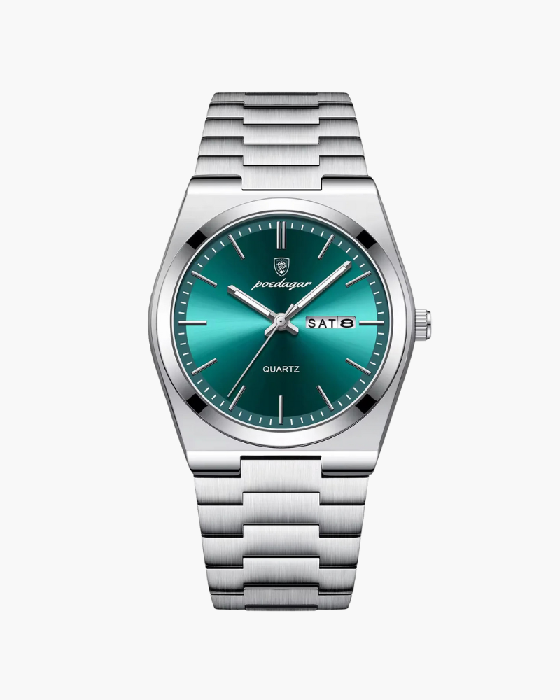 Zegarek Męski Stalowy 41 mm Czarny Kwarcowy z Chronografem i Wodoodpornością-1