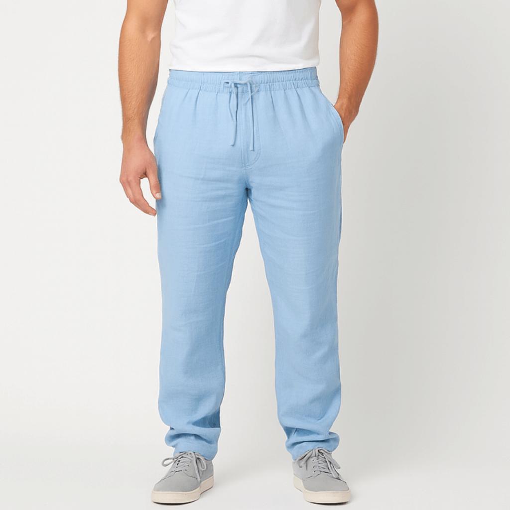 Lekkie i przewiewne spodnie lniane z gumką w pasie dla mężczyzn