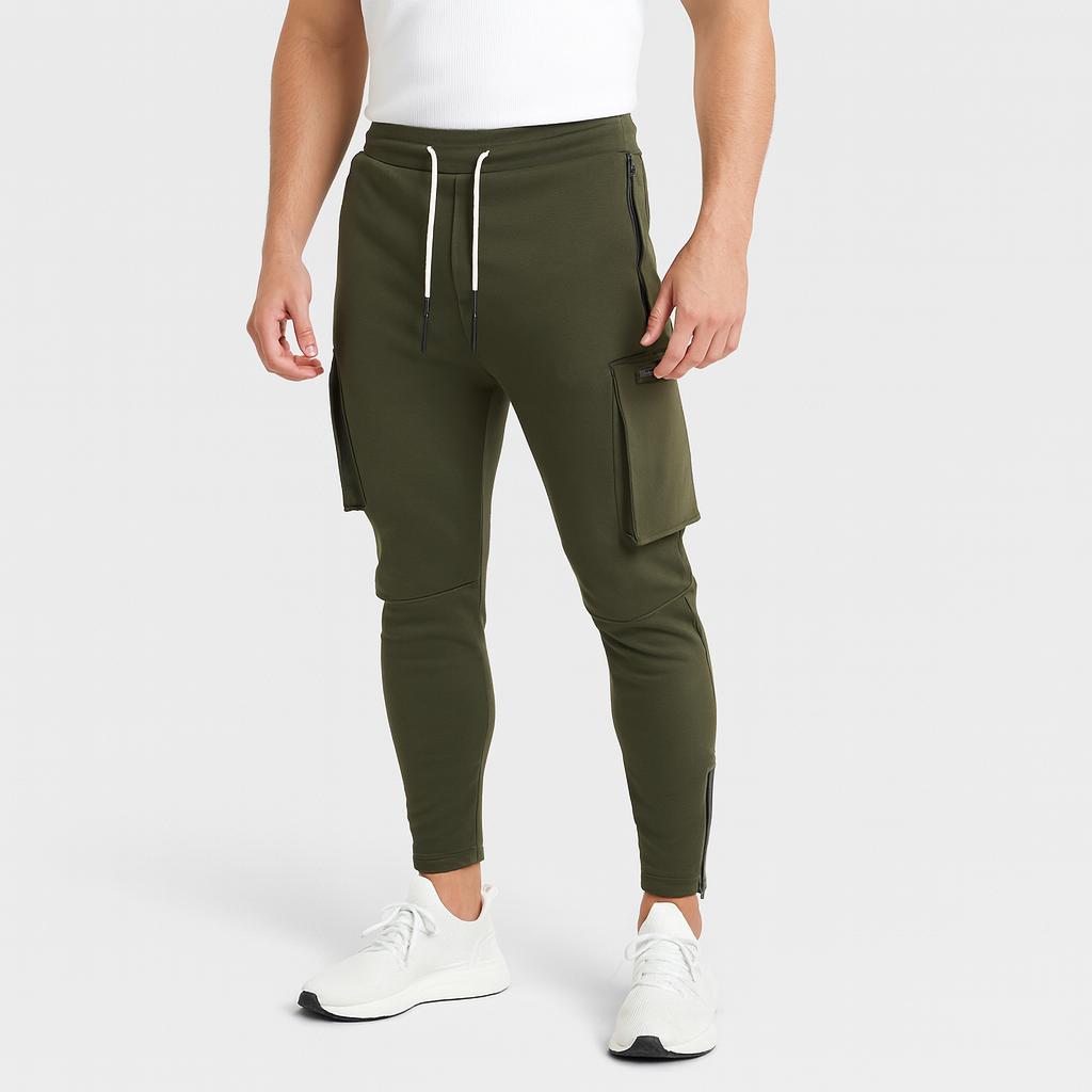 Lekkie, zwężane spodnie joggery z kieszeniami cargo dla mężczyzn