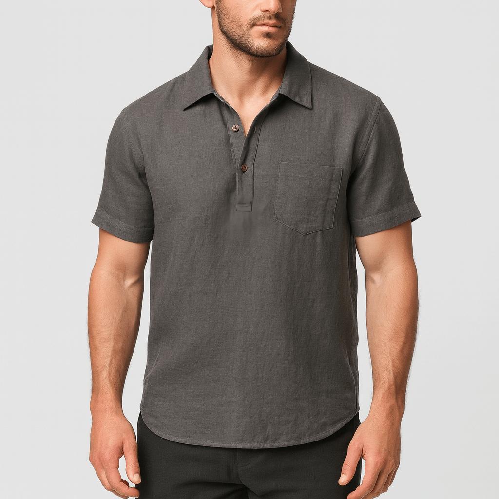 Lniana koszulka polo z lekką wygodą i swobodnym, swobodnym stylem