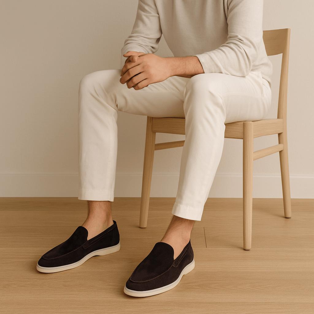 Mokasyny zamszowe wsuwane z najwyższej jakości skóry dla mężczyzn