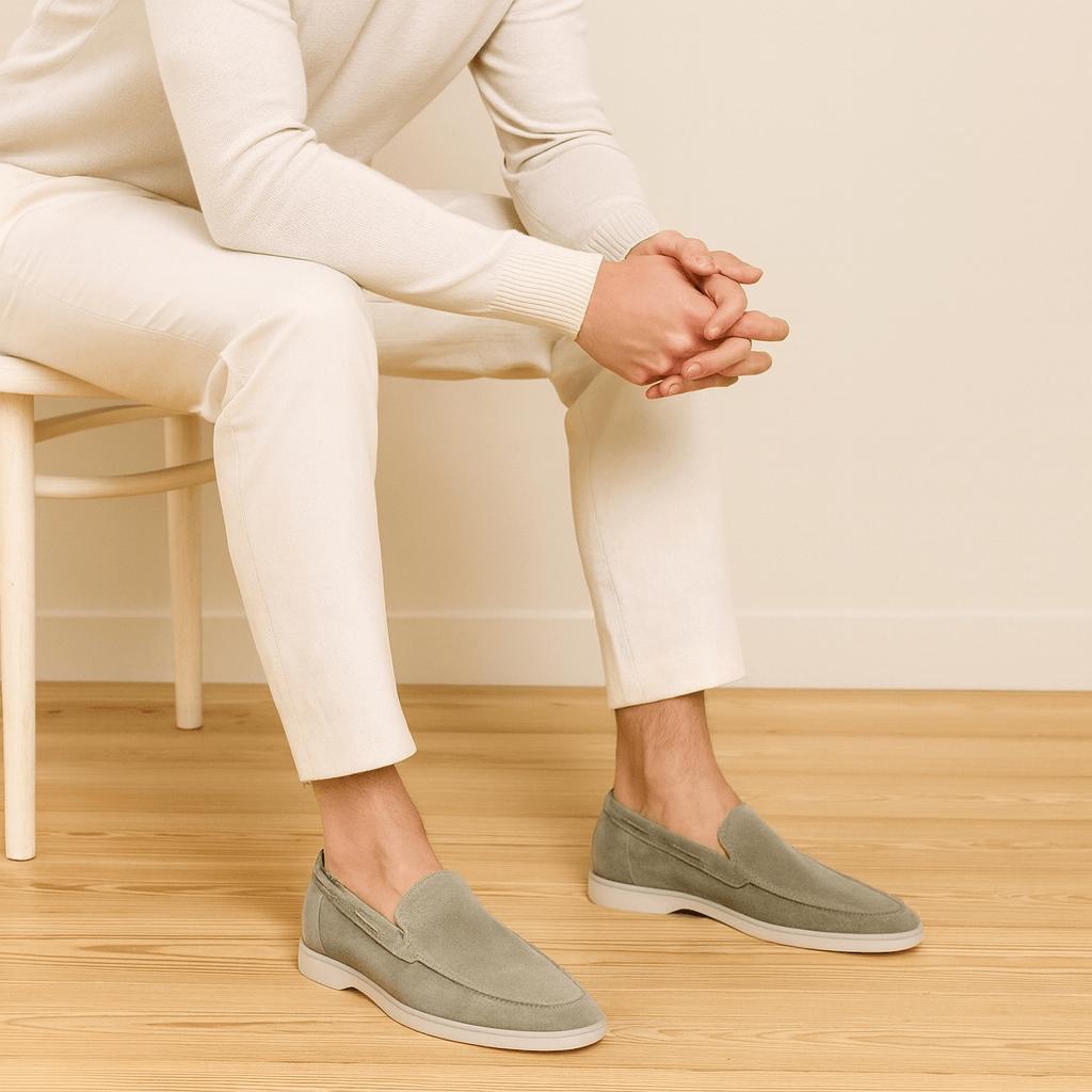 Mokasyny zamszowe wsuwane z najwyższej jakości skóry dla mężczyzn