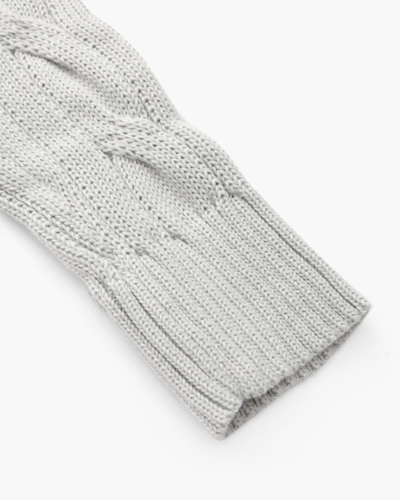 Damski Sweter Bawełniany Z Długim Rękawem I Stojącym Kołnierzem, Kolor Szary, Rozmiar S-XL-5