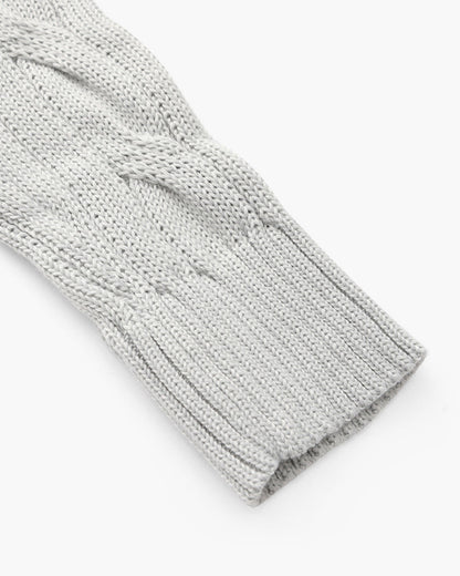 Damski Sweter Bawełniany Z Długim Rękawem I Stojącym Kołnierzem, Kolor Szary, Rozmiar S-XL-5