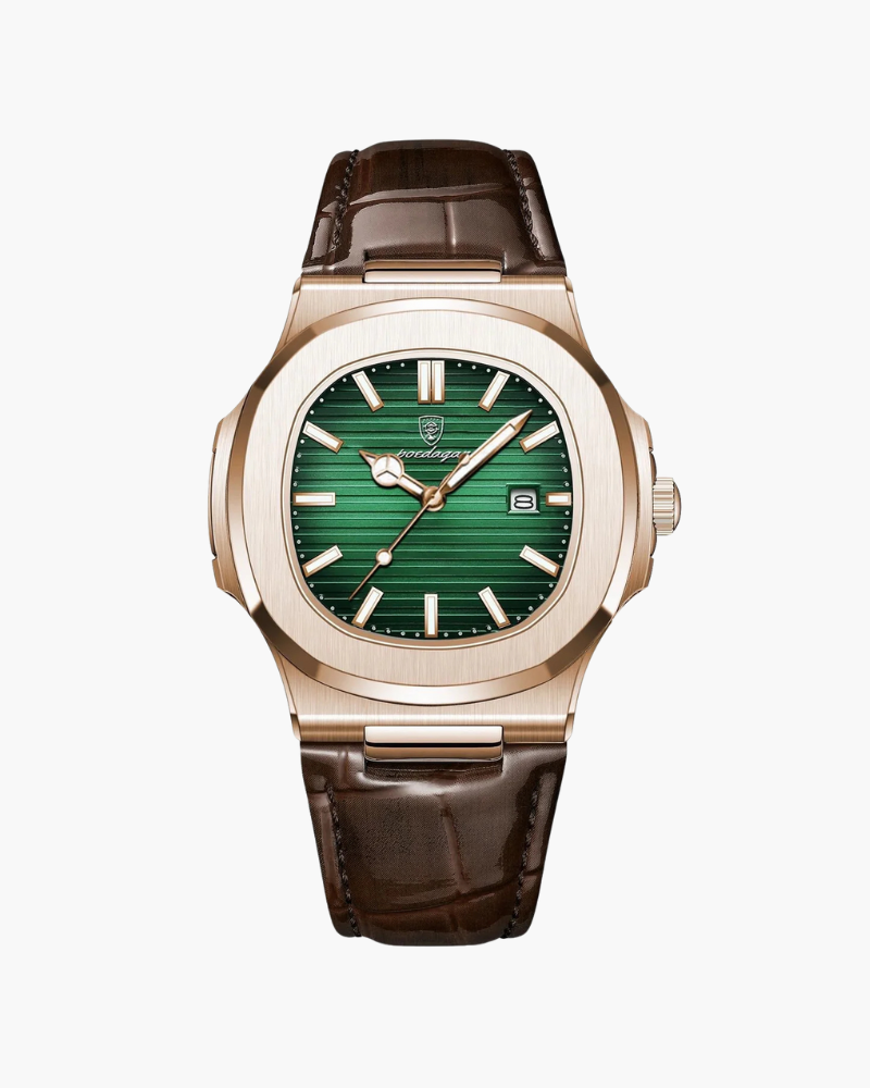 Męski Zegarek Skórzany 41 mm Czarny Stal Nierdzewna z Chronografem i Wodoodpornością-2