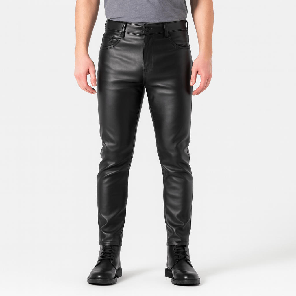 Noirski | Elastyczne, dopasowane, nowoczesne spodnie ze skóry PU