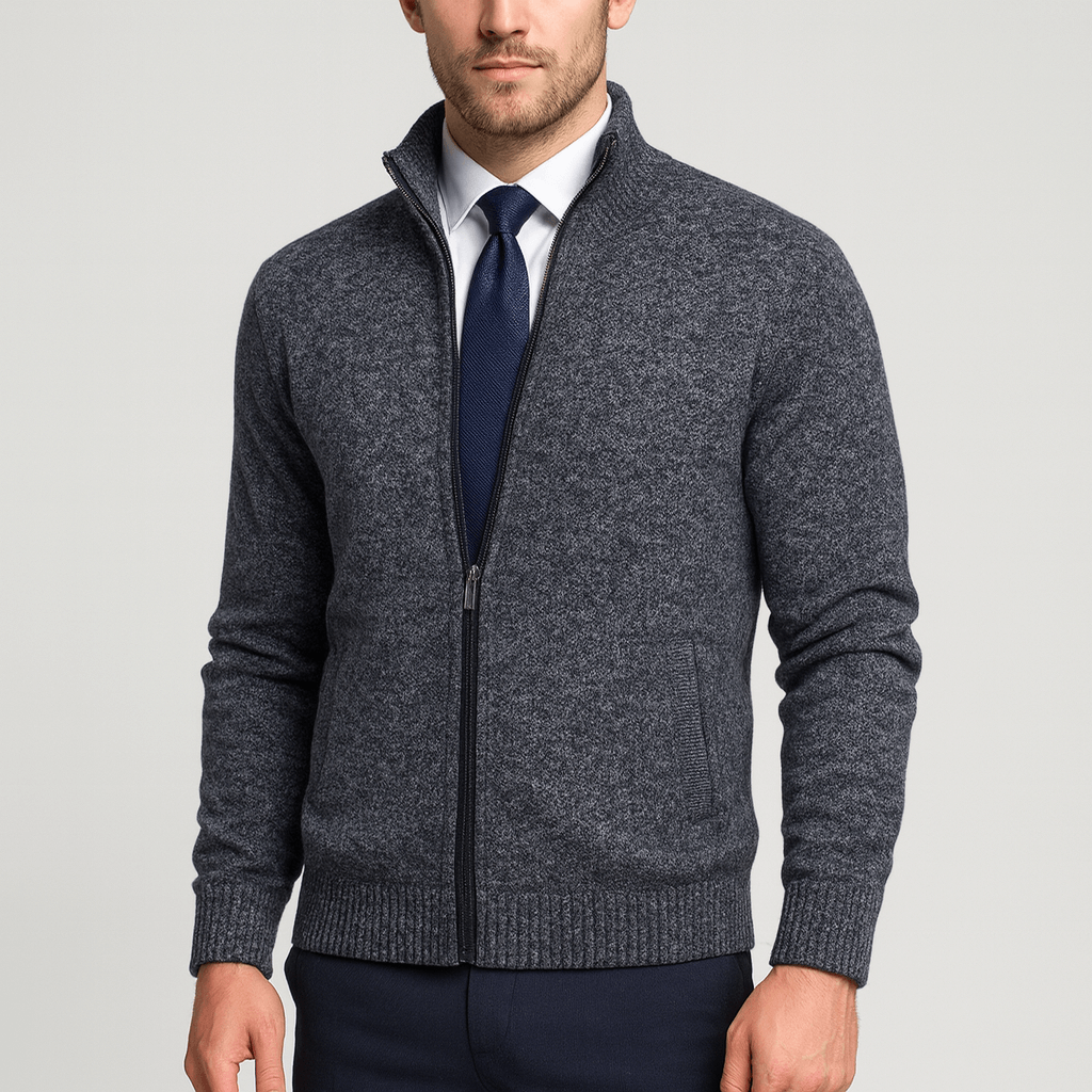 Noirski | Elegancki kardigan z wysokim kołnierzem