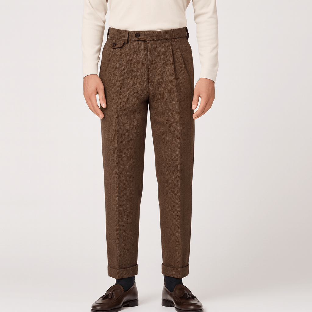 Noirski | Eleganckie, dopasowane spodnie z wełny z wysokim stanem