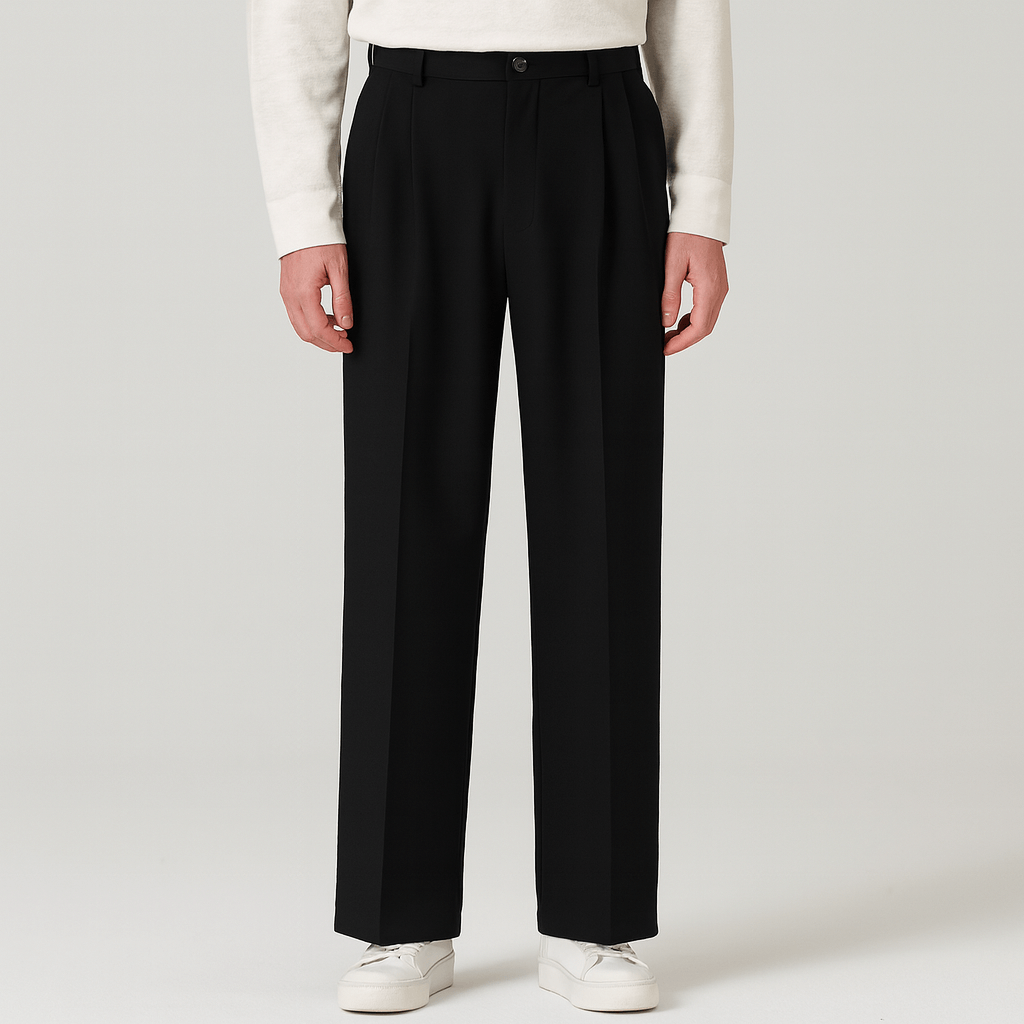 Noirski | Eleganckie klasyczne spodnie z szerokimi nogawkami