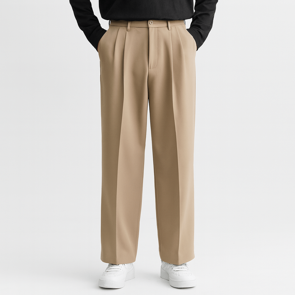 Noirski | Eleganckie klasyczne spodnie z szerokimi nogawkami