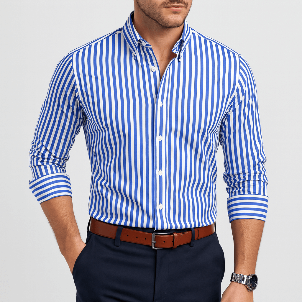 Noirski | Klasyczna bawełniana koszula formalna w paski
