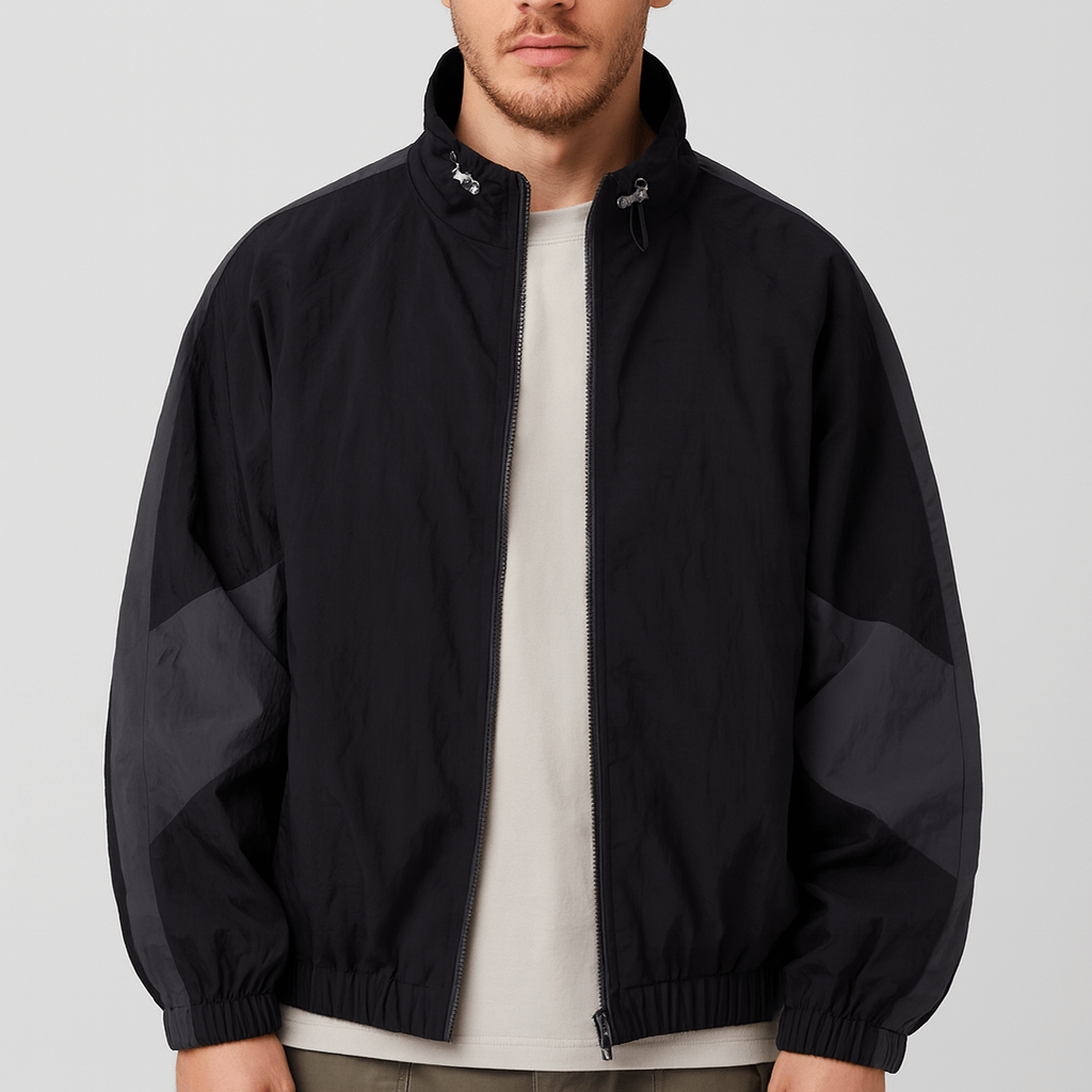 Noirski | Luźna kurtka wiatrówka w blokach kolorów