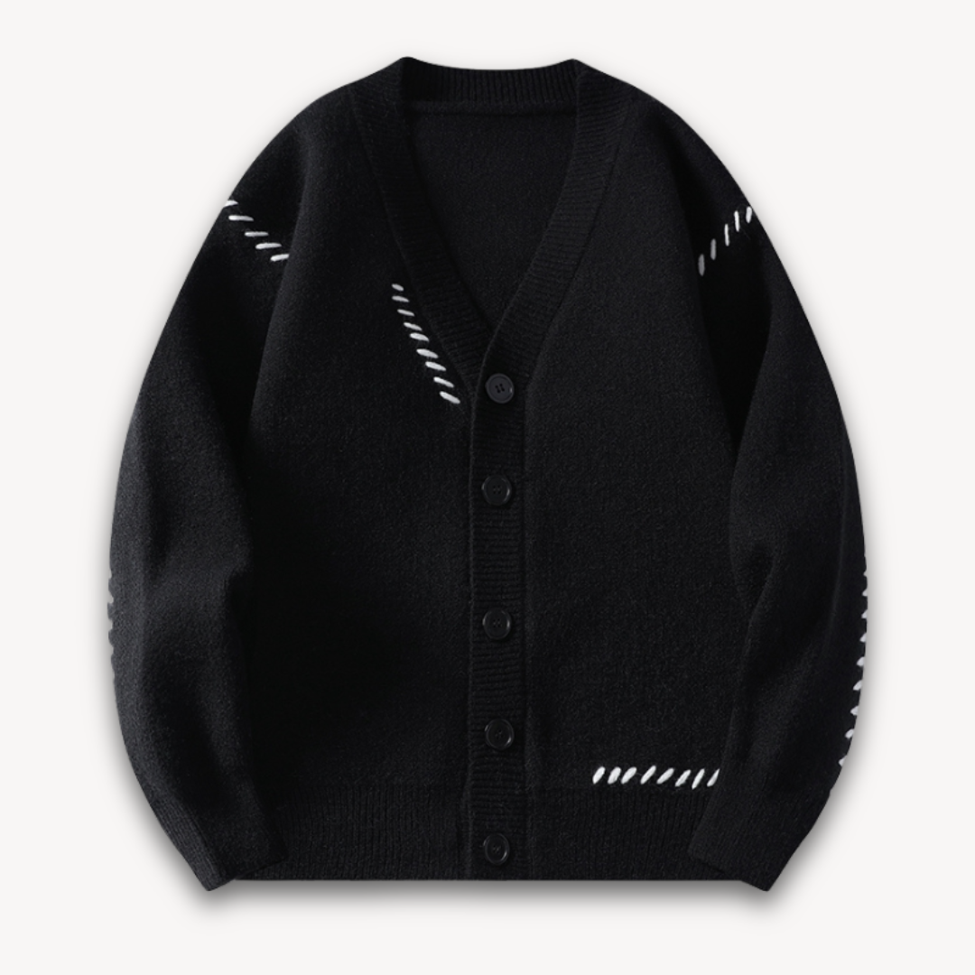 Noirski | Miękki wełniany kardigan z klasycznym guzikiem