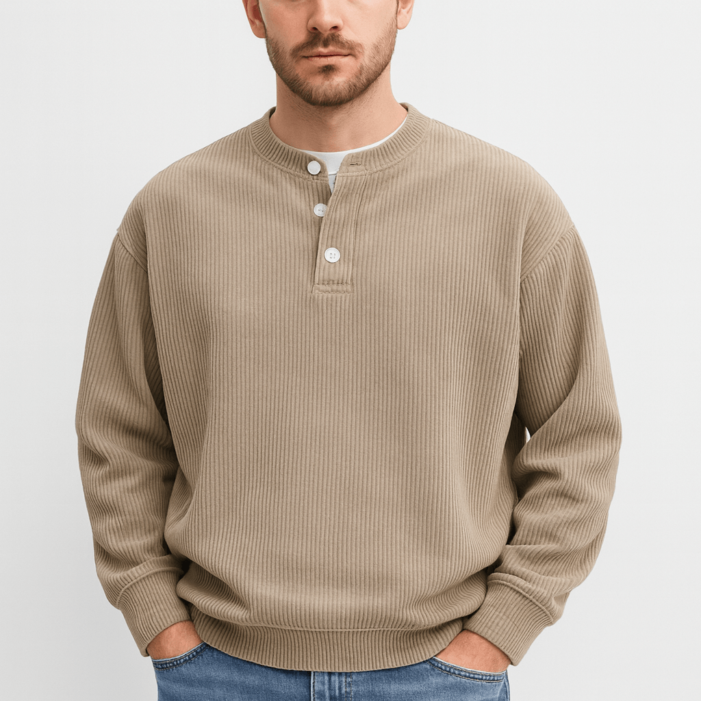 Noirski | Stylowy pulower z prążkowanego sztruksu