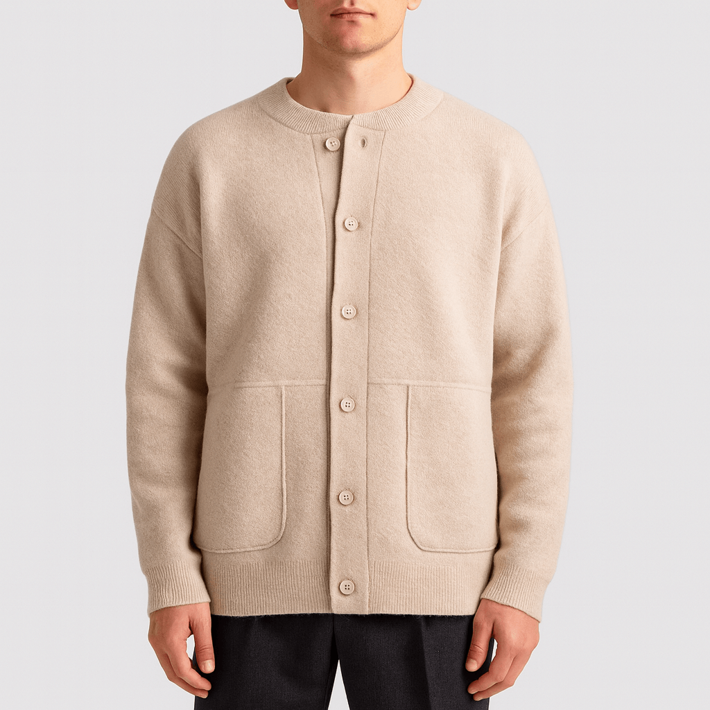 Noirski | Wełniany długi kardigan zapinany na guziki