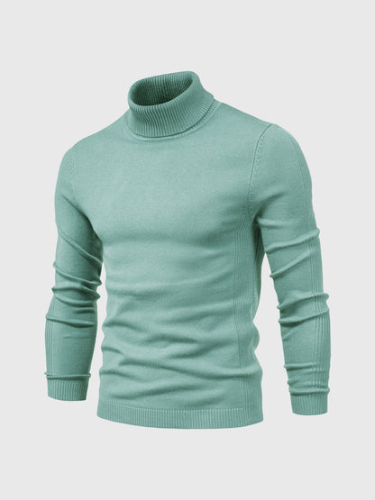 Lekki bawełniany sweter z golfem dla mężczyzn - Elegancki i ponadczasowy design