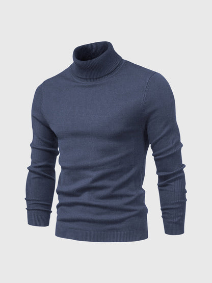 Lekki bawełniany sweter z golfem dla mężczyzn - Elegancki i ponadczasowy design