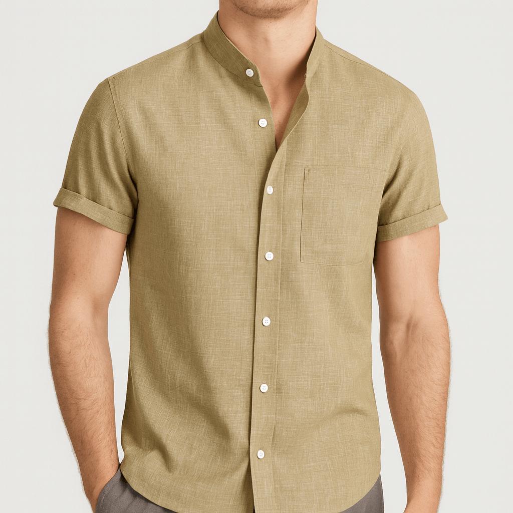 Oddychająca i stylowa letnia koszula lniana z krótkim rękawem dla mężczyzn