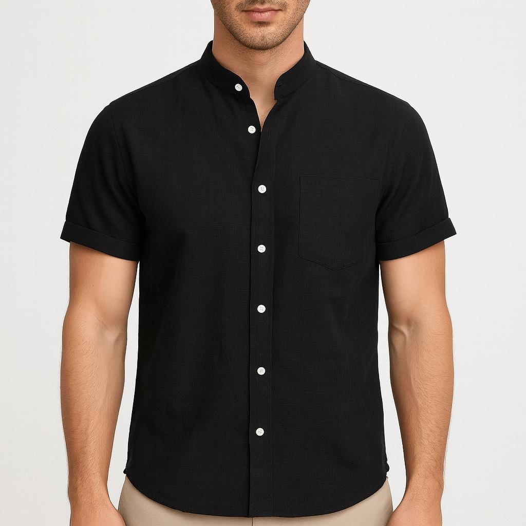 Oddychająca i stylowa letnia koszula lniana z krótkim rękawem dla mężczyzn