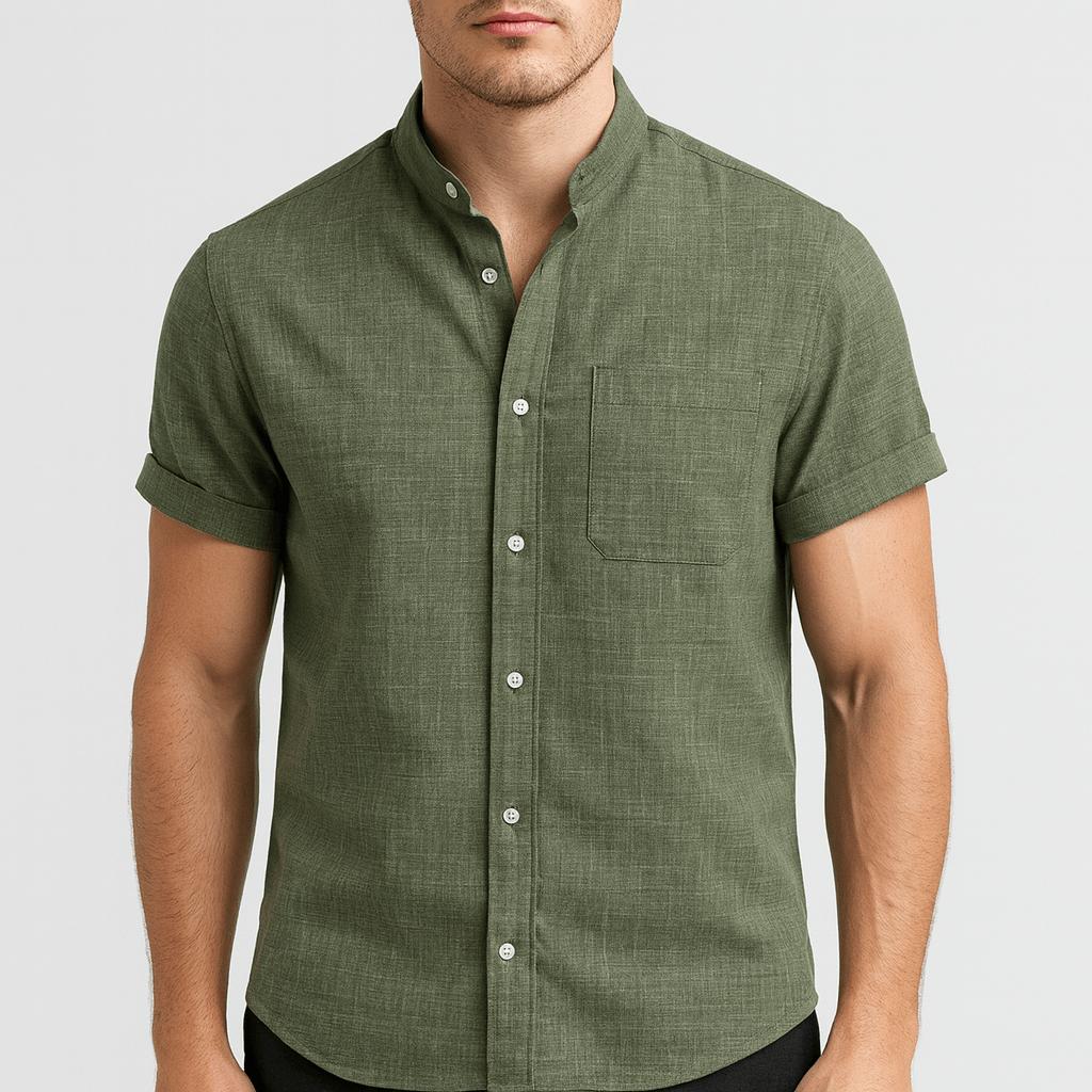 Oddychająca i stylowa letnia koszula lniana z krótkim rękawem dla mężczyzn