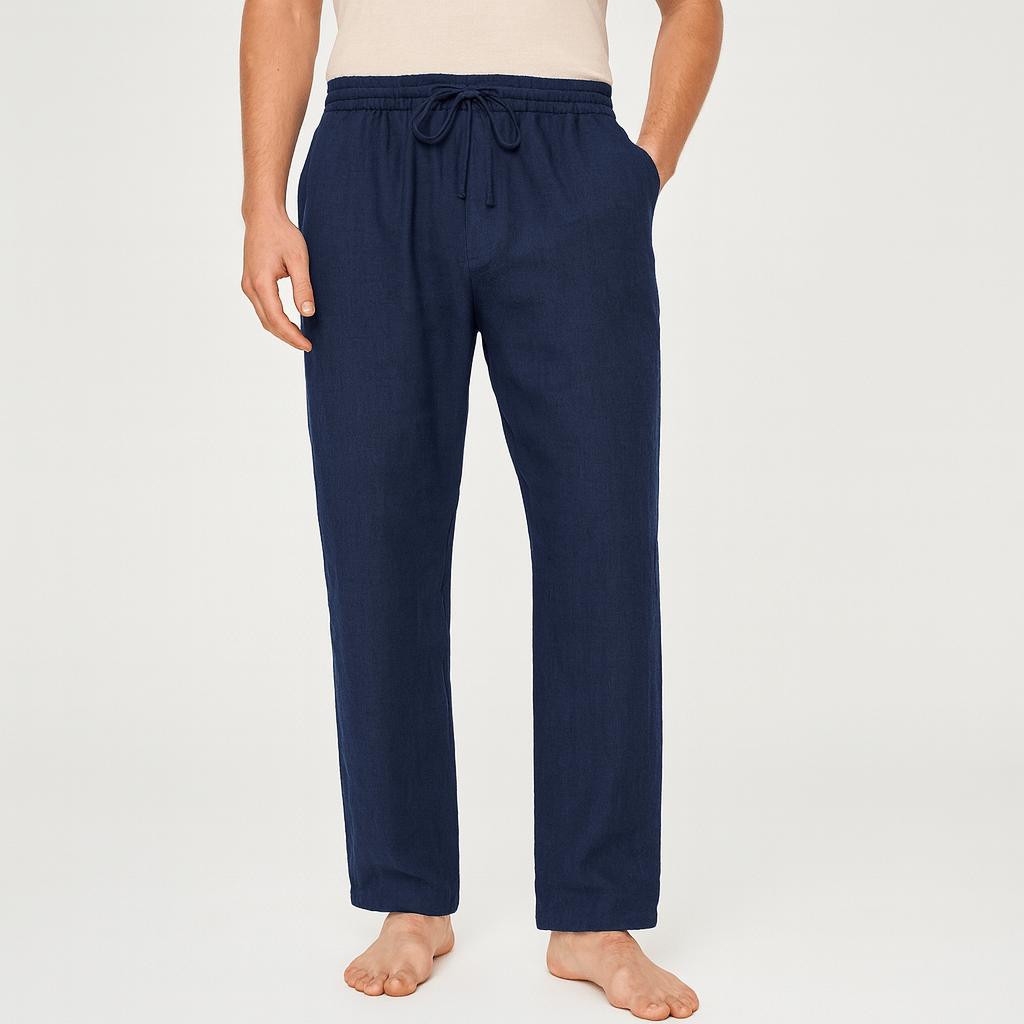 Oddychające, lniane spodnie casualowe dla mężczyzn – Wygoda i ponadczasowy styl