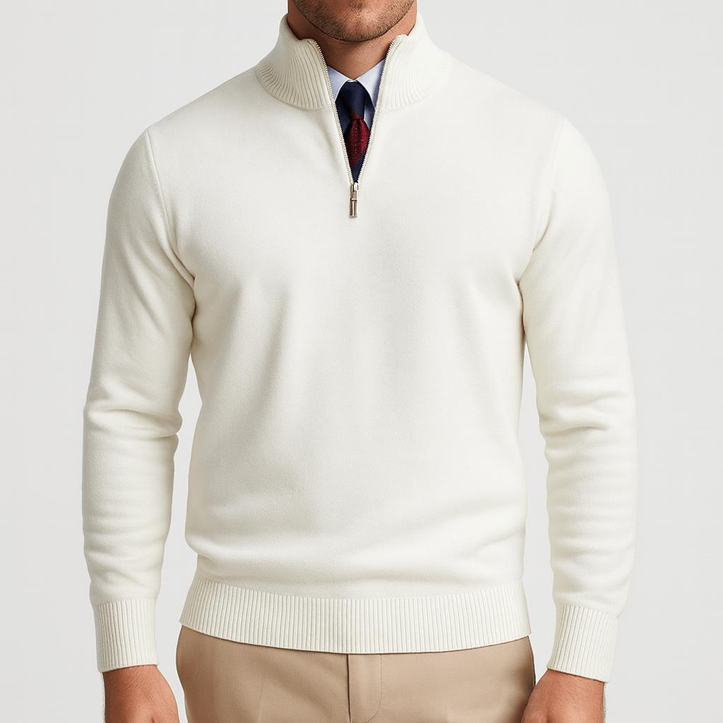 Sweter z zamkiem błyskawicznym mieszanki wełny, elegancki, codzienny